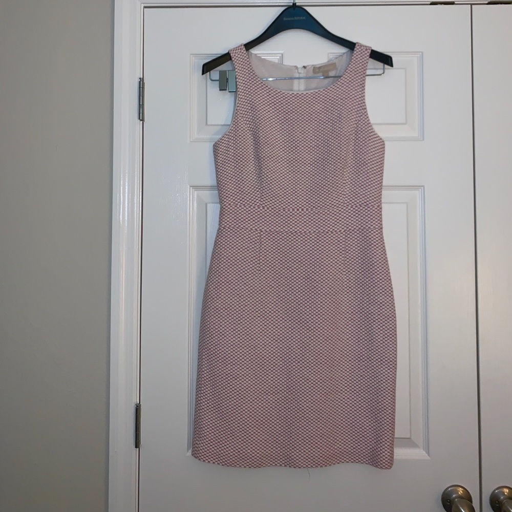 BR pink/white wool work dress (Size 8)